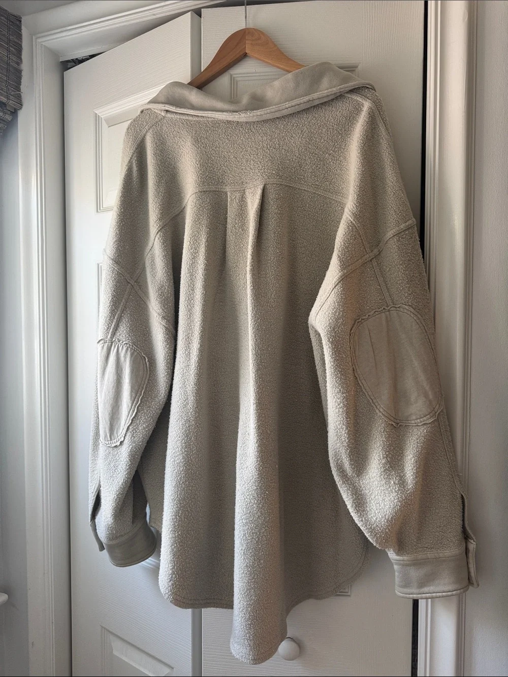 Free People Cream Sherpa Shacket with Pocket Details - Picture 5 of 5